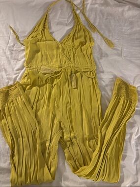 Indah Halter Coverup Romper with Tassel Tie